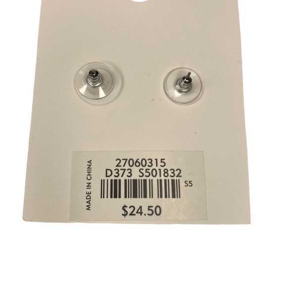 Loft Silver and Blackish color stone earrings 🆕 - Picture 3 of 4